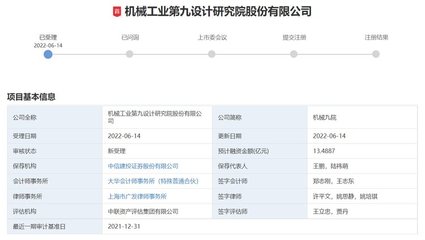 機械九院擬IPO 研發投入過億，科研技術人員占比近七成，信息技術咨詢服務成核心增長引擎